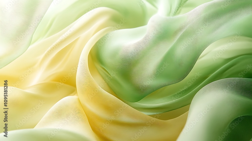 Abstract pastel yellow and green silk fabric texture background. Abstract pastel yellow and green silk fabric texture background.
