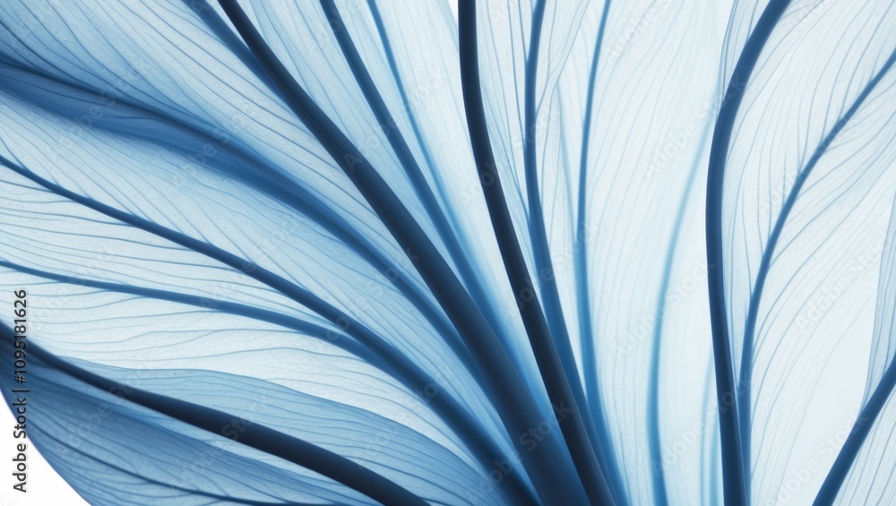 Obraz premium abstract blue floral petal veins background.