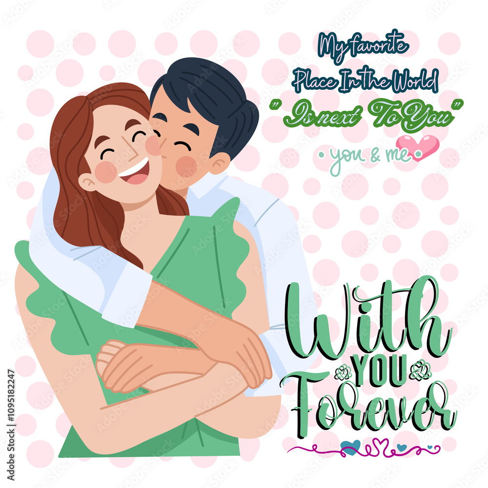 Cover design with the theme of a couple in love. Cover design with the theme of a couple in love.