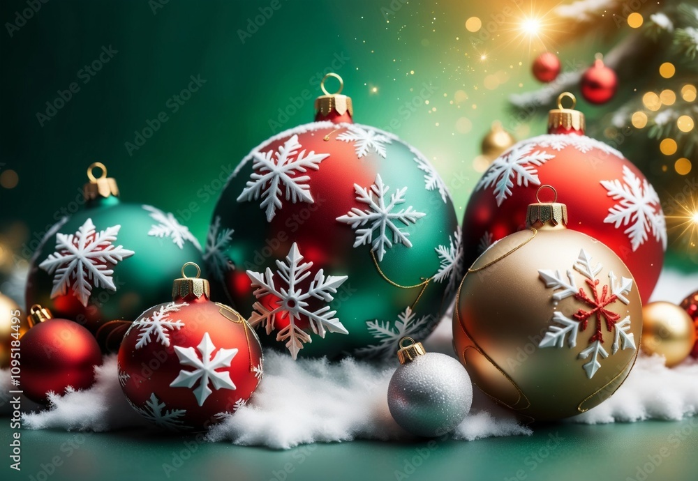 New Year greeting card with New Year balls New Year greeting card with New Year balls