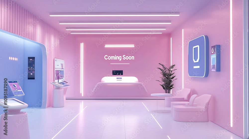 Modern Pink Reception Area Coming Soon Modern Pink Reception Area Coming Soon