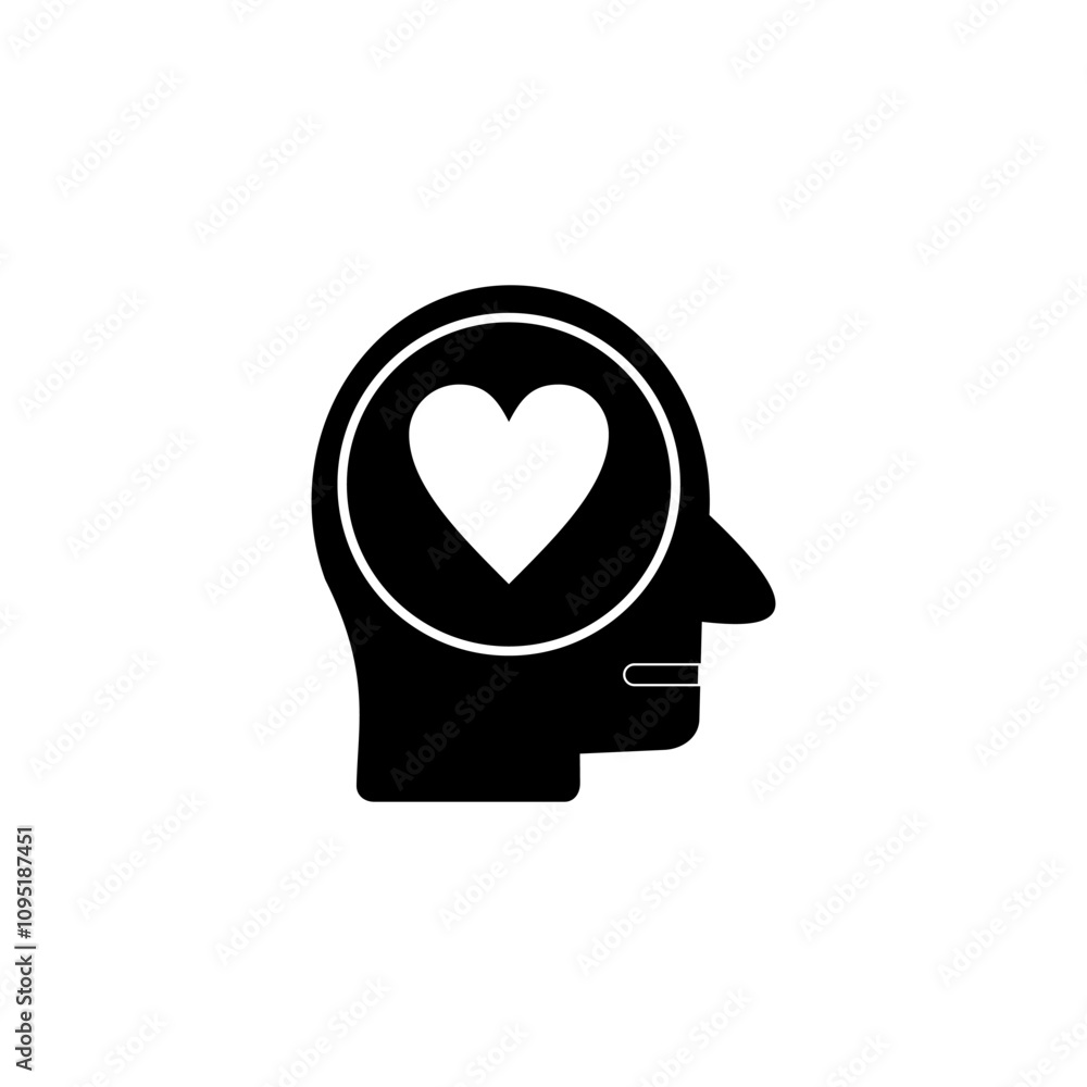 Psychology Mental Health Icons, Human Head with Mind flat icon vector Psychology Mental Health Icons, Human Head with Mind flat icon vector