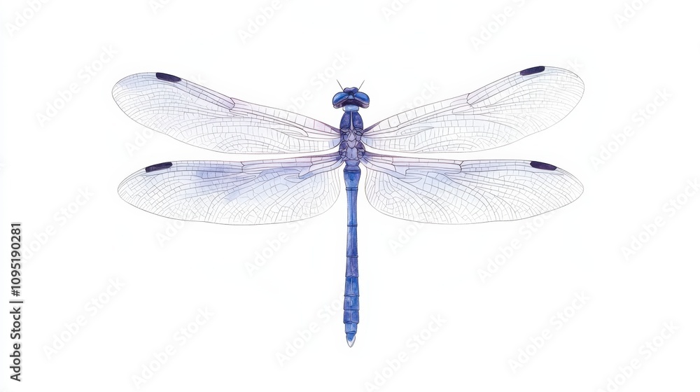 Intricate Outline of a Dragonfly Showcasing Delicate Wings and Body Structure in Blue and Transparent Design for Nature and Insect Illustrations Intricate Outline of a Dragonfly Showcasing Delicate Wings and Body Structure in Blue and Transparent Design for Nature and Insect Illustrations