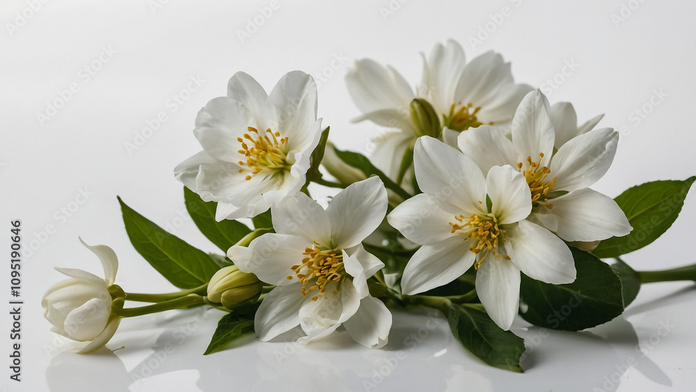 Obraz premium Spring Bloom cherry flower on white background