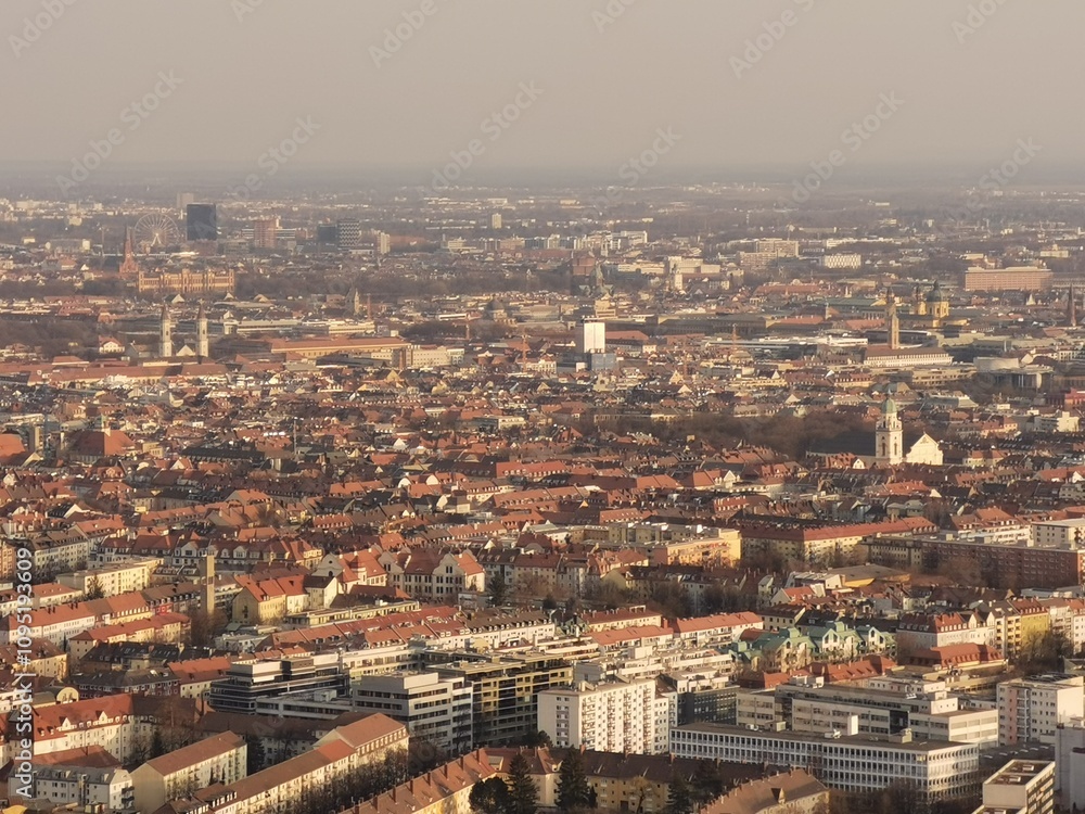 Fototapeta premium The panorama view of Munich, Germany