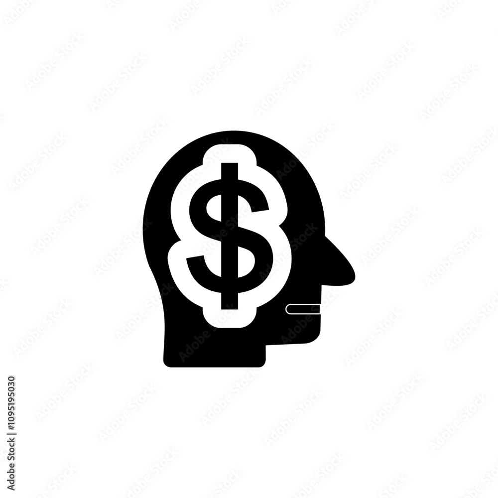 Psychology Mental Health Icons, Human Head with Mind flat icon vector Psychology Mental Health Icons, Human Head with Mind flat icon vector