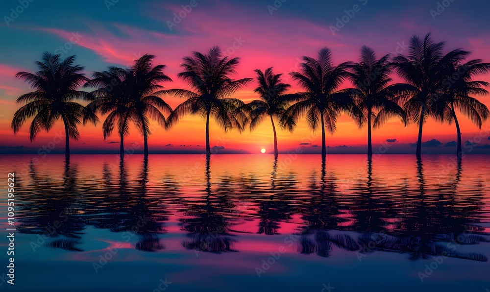 Colorful Twilight Reflection, Create an image where the sunset’s colors are reflected on the water’s surface Colorful Twilight Reflection, Create an image where the sunset’s colors are reflected on the water’s surface
