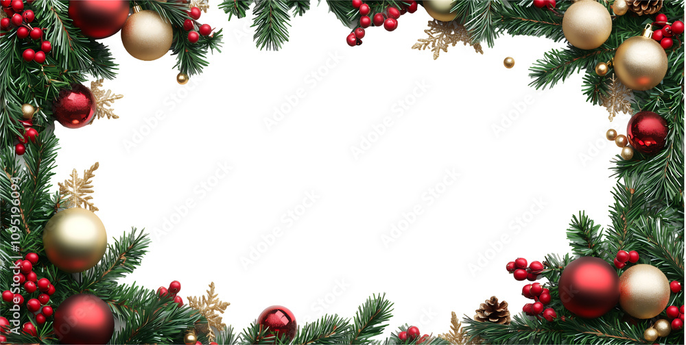 christmas frame with branches and balls christmas frame with branches and balls