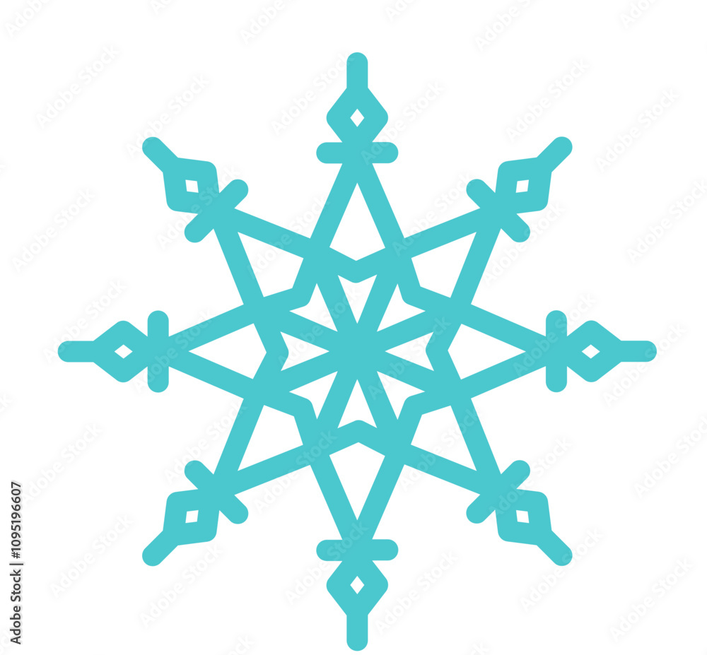 Schneeflocke, Symbol, Icon, Vektor - Weihnachten