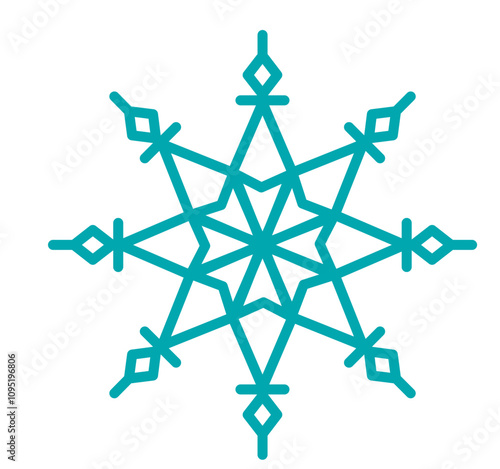 Schneeflocke, Symbol, Icon, Vektor - Weihnachten