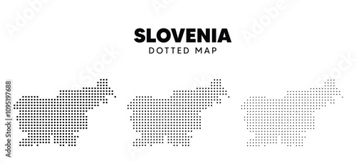 set of Slovenia dotted map vector on white isolated