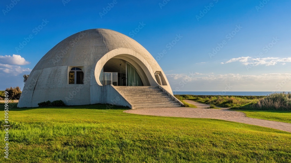Coastal Dome Architecture: A Stunning Concrete Structure by the Sea Coastal Dome Architecture: A Stunning Concrete Structure by the Sea