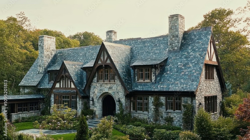 Majestic Stone Mansion nestled in Verdant Surroundings Majestic Stone Mansion nestled in Verdant Surroundings