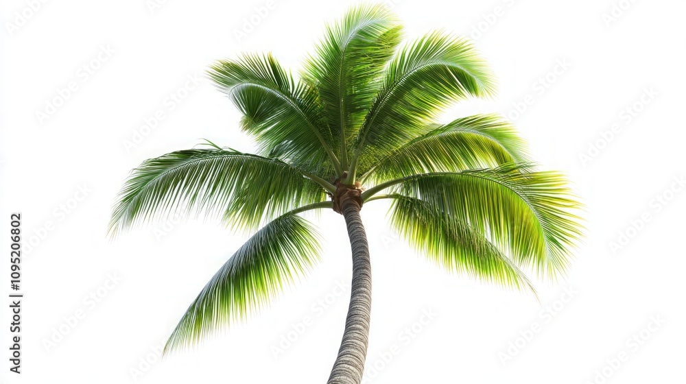 Fototapeta premium Majestic Palm Tree Against a Pristine White Background