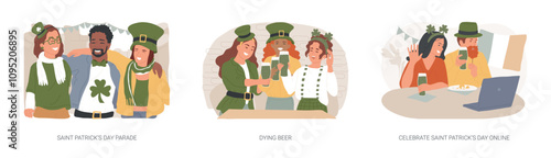 Saint Patricks Day isolated cartoon vector illustrations se