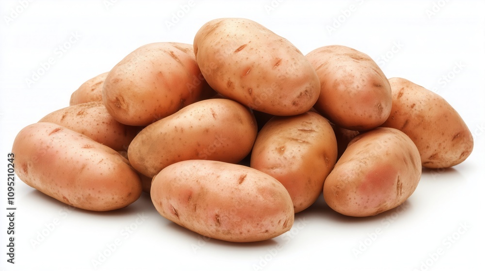 Raw potato group isolated white background. Raw potato group isolated white background.