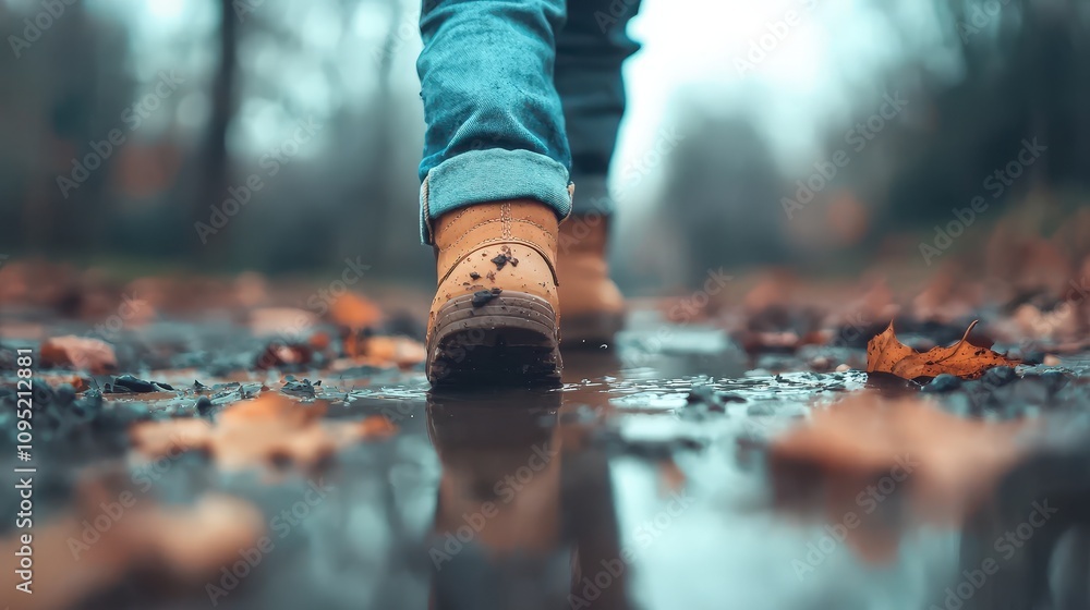 Muddy Boots Autumn Walk Forest Path Nature Exploration Muddy Boots Autumn Walk Forest Path Nature Exploration