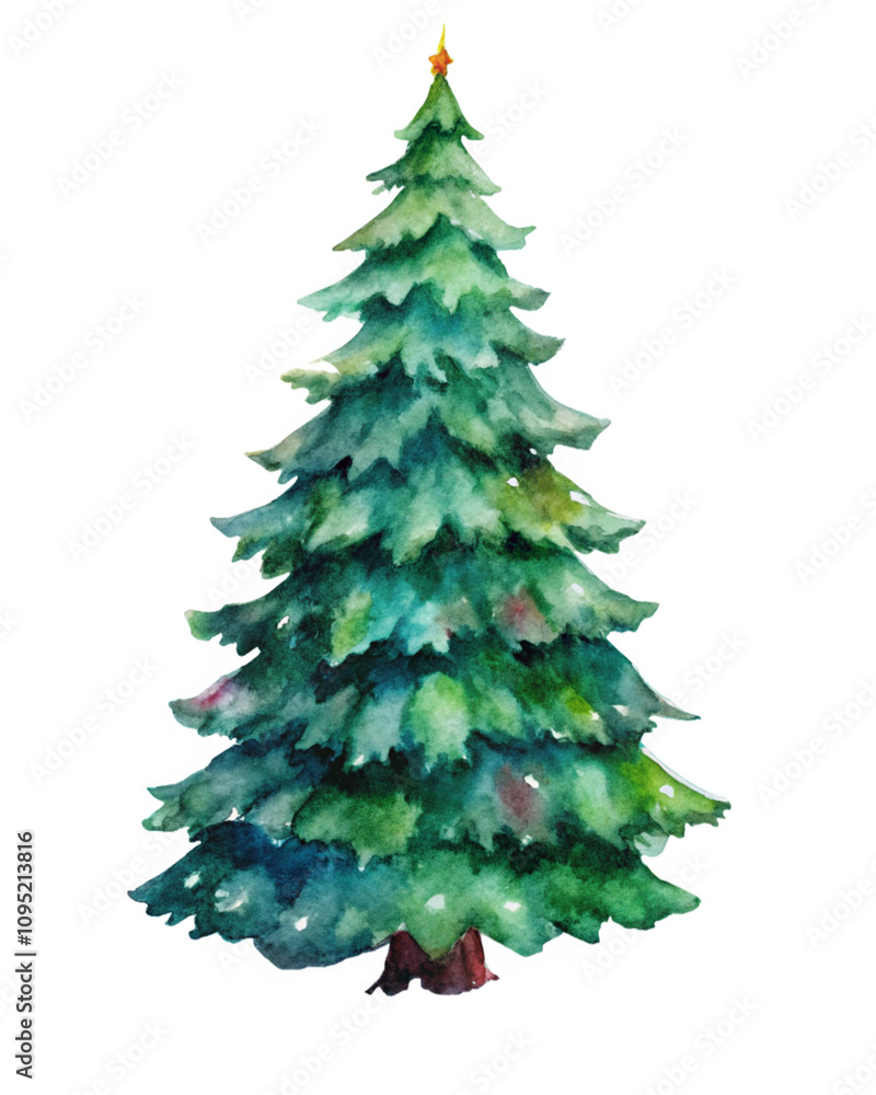 watercolor christmas tree isolated on white watercolor christmas tree isolated on white