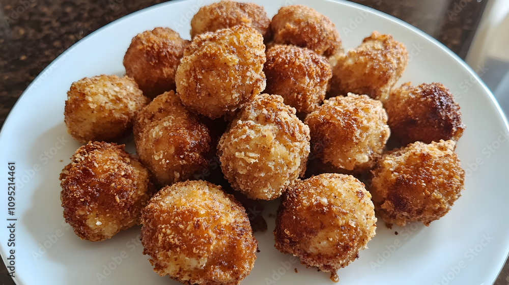 Deliciously crispy chicken bites ready to be savored Deliciously crispy chicken bites ready to be savored