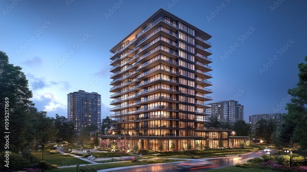 Fototapeta premium Modern High-Rise Building in the City