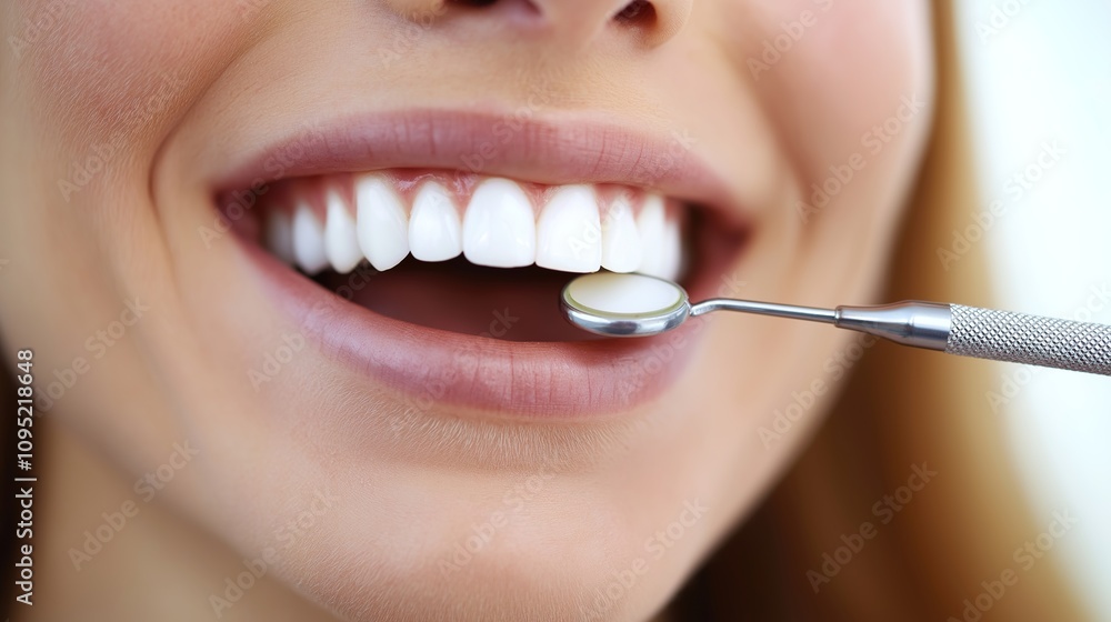 Fototapeta premium Vibrant Smile with Perfectly White Healthy Teeth Against a Pure White&nbsp;Background. A&nbsp;Symbol&nbsp;of Dental Health and Oral Hygiene.