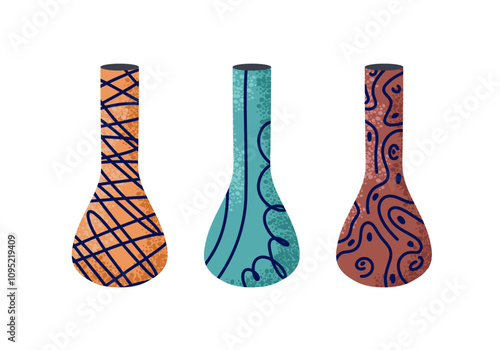Abstract vase. Isolated vector illustration.