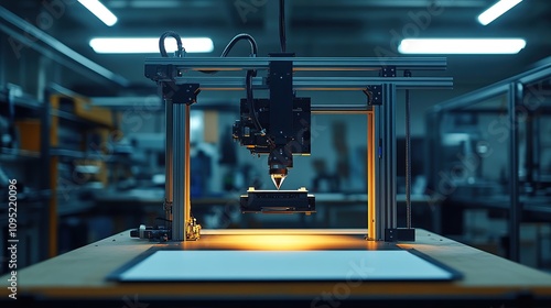 Obraz na płótnie Precision 3D Printing in Modern Factory Setting