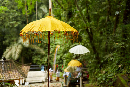 Wallpaper Mural Traditional umbrellas at a jungle temple on the popular tourist island of Bali. Torontodigital.ca