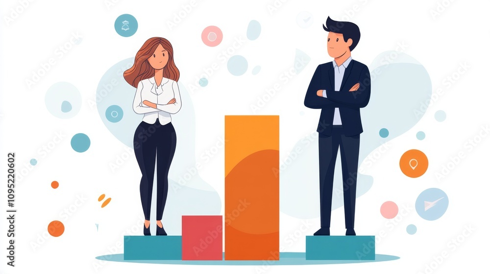 Obraz premium Business Success: Gender Equality and Career Growth