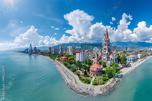 Aerial view of Batumi, Georgia. Batumi is the capital of Georgia. photo