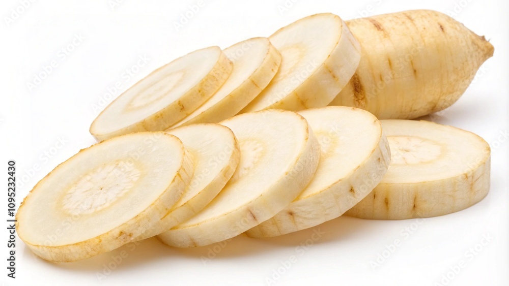 Sliced parsnip isolated on white background Sliced parsnip isolated on white background
