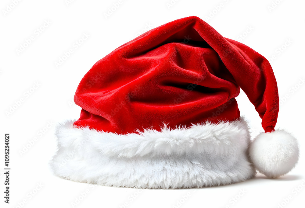 Classic Santa Claus Hat with Soft Velvet and Fluffy Trim Classic Santa Claus Hat with Soft Velvet and Fluffy Trim