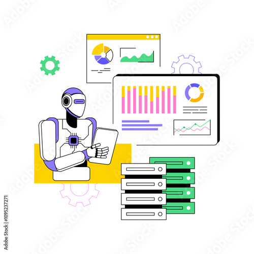 AI-Supported Predictive Modeling abstract concept vector illustration.