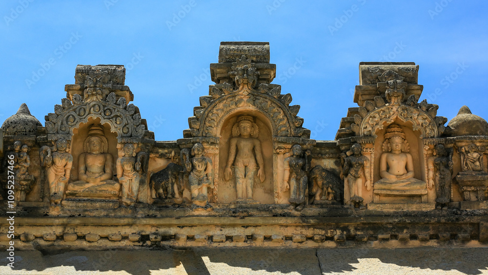 Image of stone temples and stone sculptures in India. Image of stone temples and stone sculptures in India.