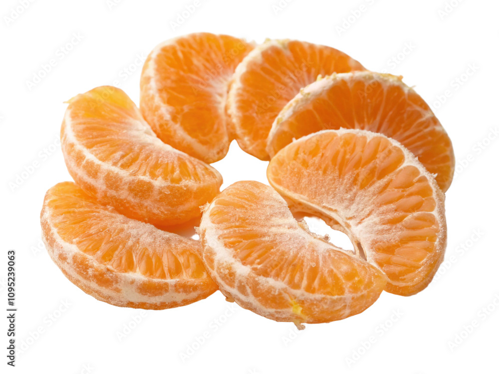 Fresh mandarin slices arranged on a transparent background Fresh mandarin slices arranged on a transparent background