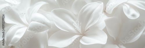 An artistic representation of soft white floral textures that evoke a sense of tranquility and sophistication.