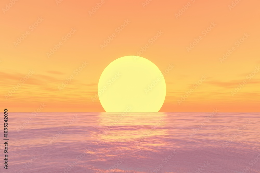 Majestic golden sun rising softly over the peaceful horizon, casting warm morning light on tranquil waters, creating a serene and breathtaking view. Majestic golden sun rising softly over the peaceful horizon, casting warm morning light on tranquil waters, creating a serene and breathtaking view.