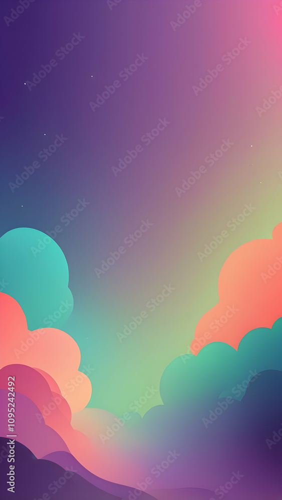 Deep Purple, Sage Green, Salmon, Sky Blue vertical Geometric Abstract Design with Neon Glow, Grainy Texture, and Smooth Color Transitions Deep Purple, Sage Green, Salmon, Sky Blue vertical Geometric Abstract Design with Neon Glow, Grainy Texture, and Smooth Color Transitions