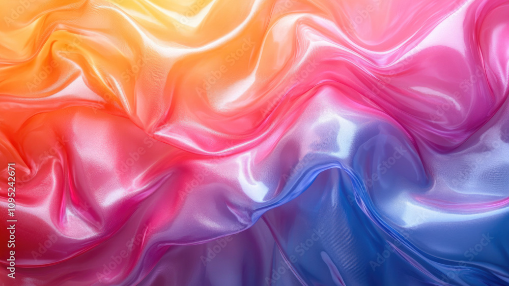 Obraz premium Vibrant Satin Fabric in Sunset Colors