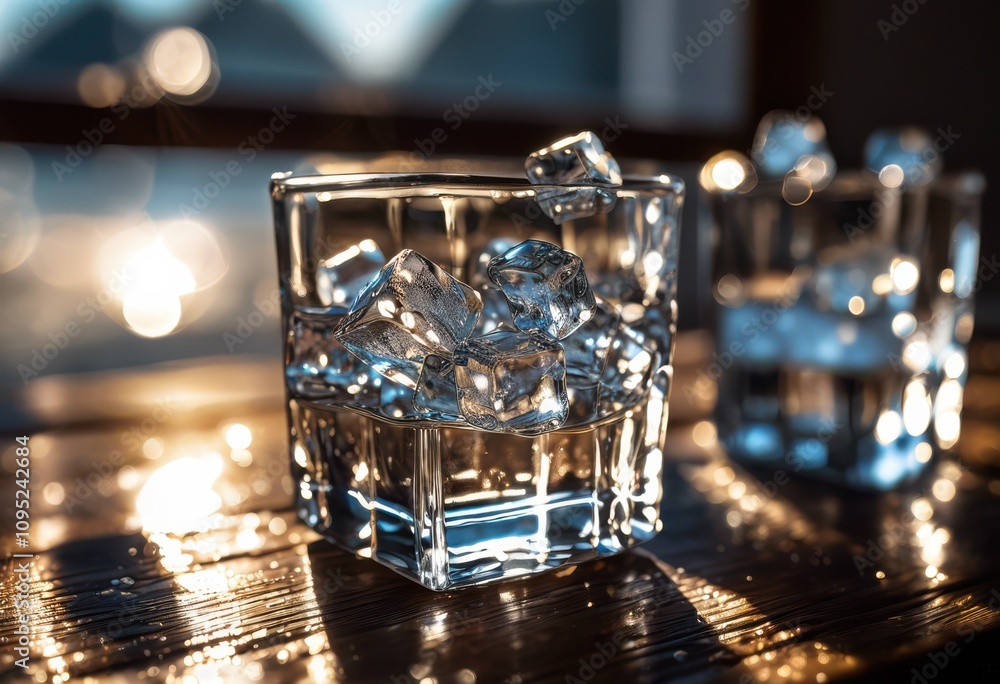 transparent glass refreshing water sparkling ice cubes highlighting bright bubbles crystal clarity, beverage, drink, liquid, cold, clear, condensation transparent glass refreshing water sparkling ice cubes highlighting bright bubbles crystal clarity, beverage, drink, liquid, cold, clear, condensation