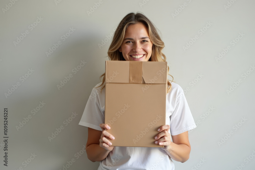 white delivery woman