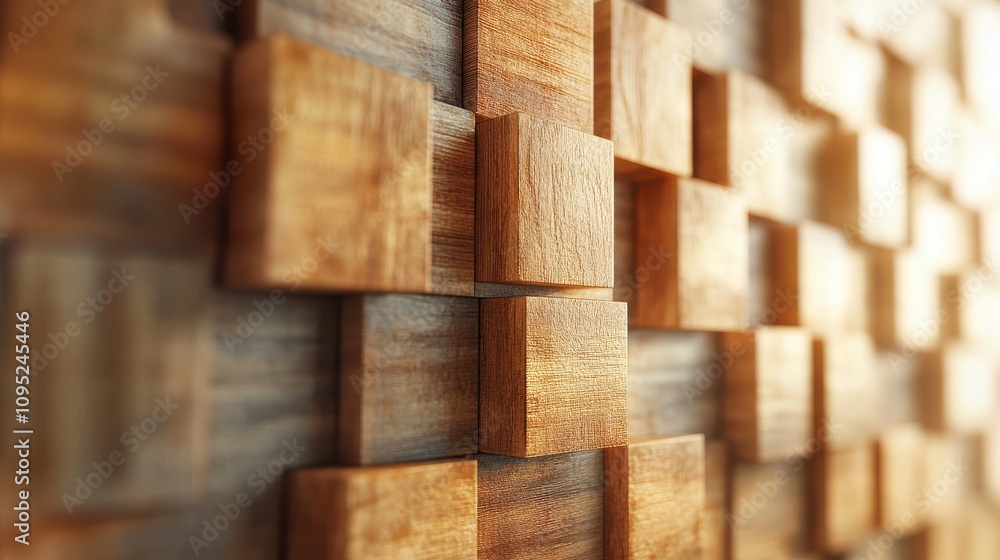 Abstract Background of Wooden Blocks in a Creative Pattern with Warm Tones for Interior Design and Artistic Visuals Abstract Background of Wooden Blocks in a Creative Pattern with Warm Tones for Interior Design and Artistic Visuals