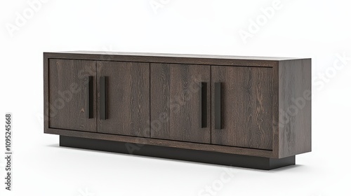 Modern wooden sideboard with minimalist dark finish and clean lines