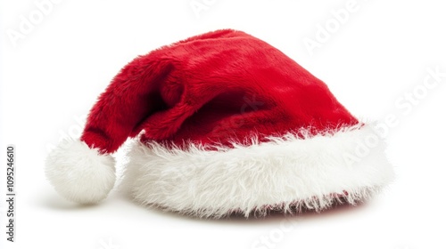 santa claus red hat isolated on white