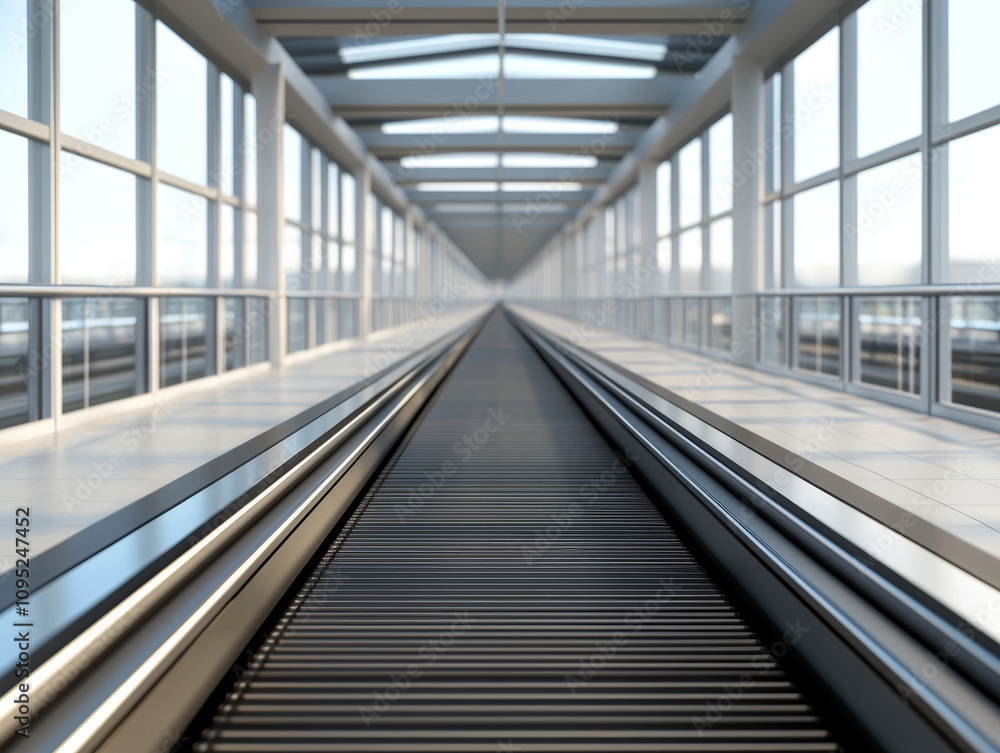 Conveyor belt airport scan concept. modern conveyor belt stretches through bright airport terminal Conveyor belt airport scan concept. modern conveyor belt stretches through bright airport terminal