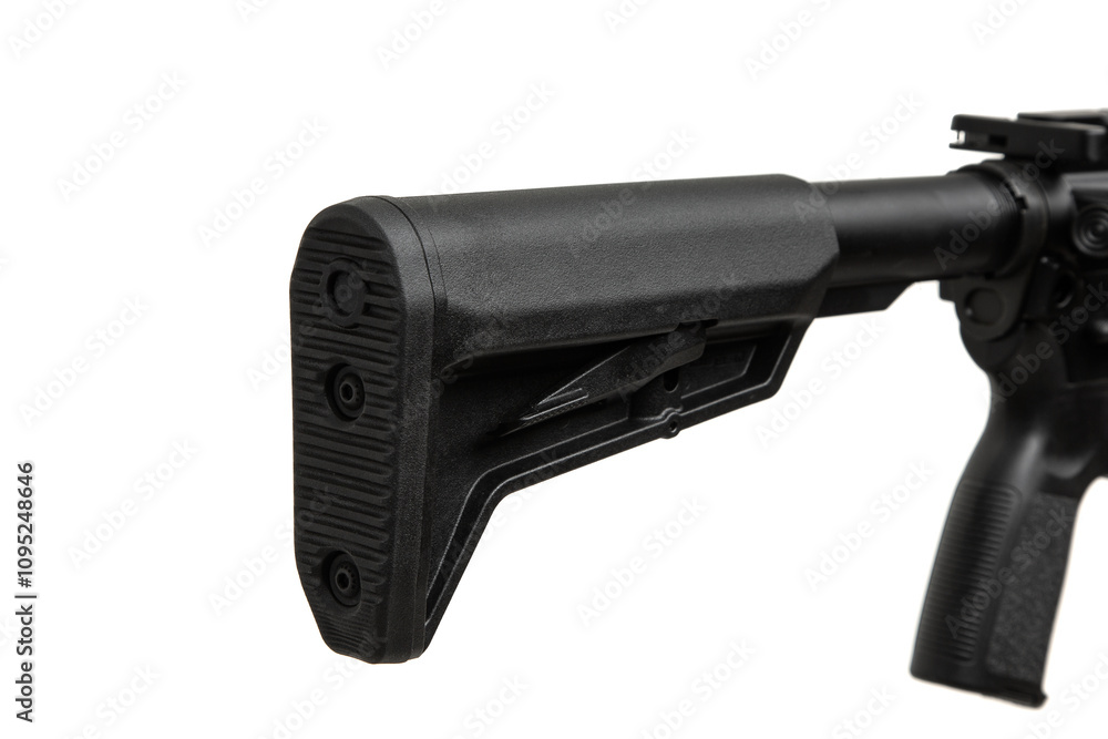 Modern automatic rifle isolated on white background. Weapons for police, special forces and the army. Automatic carbine. Assault rifle on white. Modern automatic rifle isolated on white background. Weapons for police, special forces and the army. Automatic carbine. Assault rifle on white.