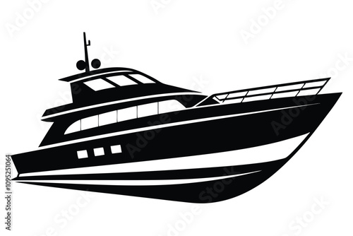 yacht silhouette vector illustration EPS File