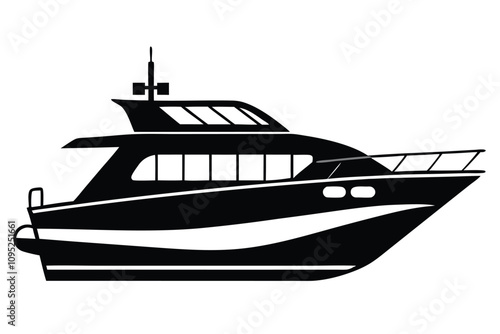 yacht silhouette vector illustration EPS File