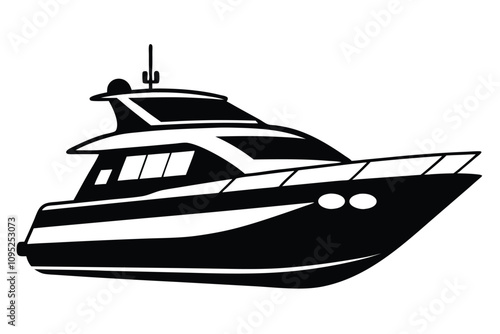 yacht silhouette vector illustration EPS File