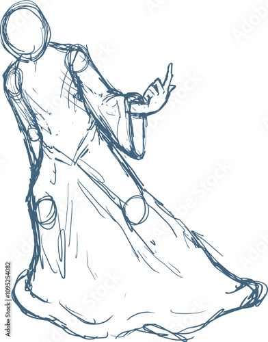 Design of monk man draw